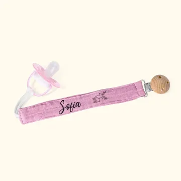Discover Personalised Cute Animal Dummy Strap Clip with Name Birthday Baby Shower Gift for Baby Newborn