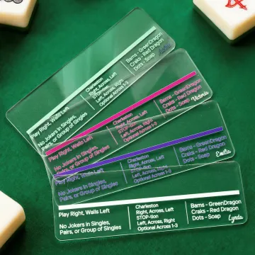 Discover Personalised Multicolor Acrylic Mahjong Line Reader with Rules and Name Mahjong Game Night Birthday Gift for Mahjong Lover