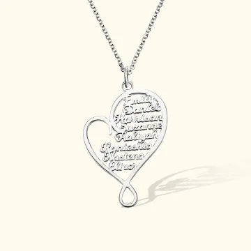 Discover Custom Engraved Mom Hug Necklace with Children Names Gifts