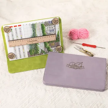 Discover Personalised Folding Magnetic Knitted Chart Holder with 4 Circular Magnets and Magnetic Ruler Birthday Mother's Day Gift for Knitting Lovers