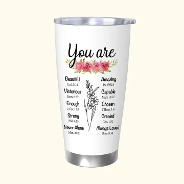 Discover Personalised Birth Flower Bible Verse 20oz Tumbler with Name Birthday Anniversary Mother’s Day Gift for Women