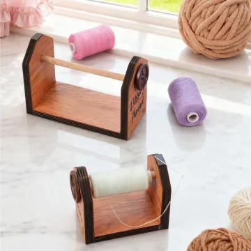 Discover Personalised Buttons Wooden Thread Holder with Text and Magnet Sewing Tools Mother's Day Birthday Gift for Needlecraft Lovers