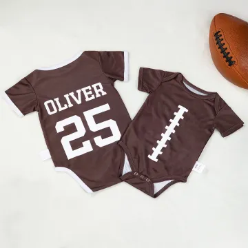 Discover Personalised American Football Sport Quick-drying Baby Bodysuit with Name and Number Baby Shower Birthday Gift for Newborns
