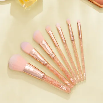 Discover Personalised Professional Pink Makeup 7 pcs Brush Set with Name Birthday Gift for for Women Girls