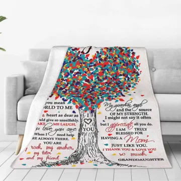 Discover Personalised The World to Me Family Heart Tree Blanket Mother's Day Birthday Gift for Family