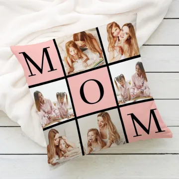 Discover Personalised Mom Mum Title 6 Photos Soft Throw Pillow Cover Home Decor Mother's Day Birthday Gift for Mom