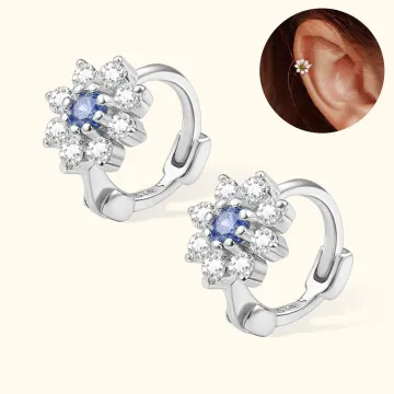 Discover Personalised Sterling Silver Hoop Earrings with Birthstone Mother's Day Birthday Gifts for Her