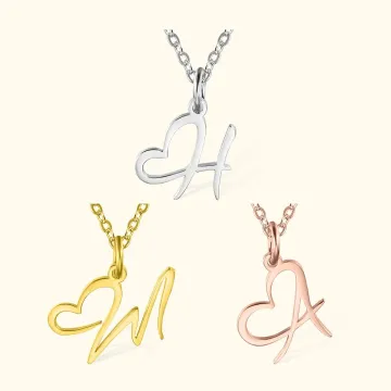 Discover Personalised Initial Heart Necklace Mother's Day Birthday Creative Gift for Mother Besties
