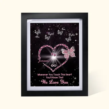 Discover Personalised Whenever You Touch This Heart You'll Know I Love You Butterfly Frame with 1-9 Names Birthday Mother’s Day Gift for Mom Grandma