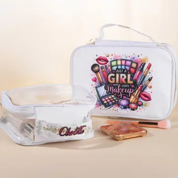 Discover Personalised Makeup Tools Design Waterproof Makeup Bag with Name and Handle Travel Accessory Birthday Gift for Her