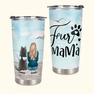 Discover Personalised Fur Mama/Papa 20 oz Stainless Steel Tumbler with Name Nice Birthday Christmas Gift for Dog Lovers