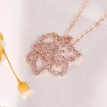 Discover Personalised Glitter Birth Flower Birthstone Necklace Dainty Jewellery Birthday Anniversary Christmas Gift for Women