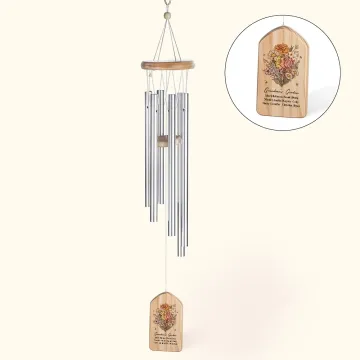 Discover Personalised Birth Flower Bouquet Wind Chime Vintage Garden Outdoor Decoration Birthday Family Father's Day Gift for Mom Grandma