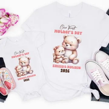 Discover Personalised Fantasy Unicorn Classic Winnie the Pooh 100% Cotton T-shirt Baby Bodysuit with Name Birthday 1st Mother's Day Gift for Baby Mother