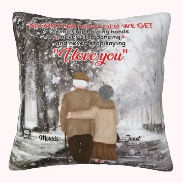 Discover Personalised  Husband and Wife Winter Snow I Love You Forever Throw Pillow Cover Gifts for Husband and Wife Anniversary Home Decoration