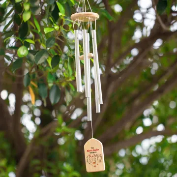 Discover Personalised Vintage Birth Flower Wind Chime with Names and Wood Plate Floral Garden Decor Mother's Day Birthday Gift for Mom Grandma