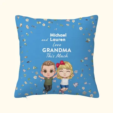 Discover Personalised I Love Grandma This Much Throw Pillow Cover Multicolour Home Decoration Birthday Family Gift for Grandparent