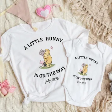 Discover Personalized A Little Huney Classic Winnie the Pooh 100% Cotton T-shirt Baby Bodysuit with Name Birthday Mother's Day Gift for Baby Mother