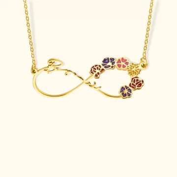 Discover Personalised Infinity Birth Flower Necklace with Name Birthday Anniversary for Women
