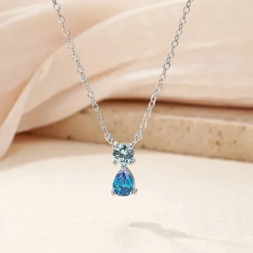 Discover Personalised Dainty Teardrop Birthstone Necklace Charming Jewellery Birthday Anniversary Mother's Day Gift for Women
