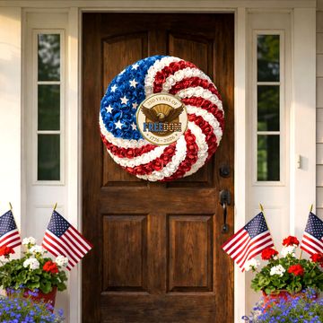 Discover 250 Years of Freedom Door Wreaths Patriotic Eagle Decoration