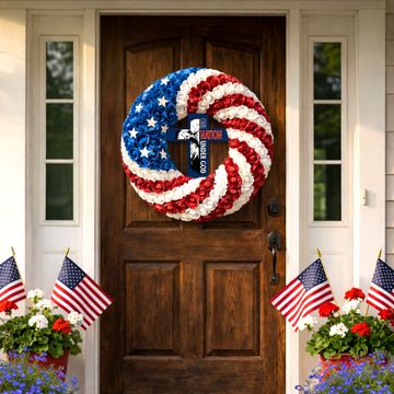 Discover One Nation Under God American Eagle Patriotic Front Door Wreath