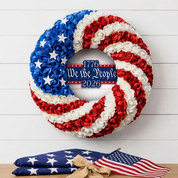 Discover Patriotic Front Door Wreath 1776 2026 We The People for America 250 Years Decor