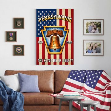 Discover 250th Anniversary Canvas Wall Art, Keystone of Liberty Patriotic Decor