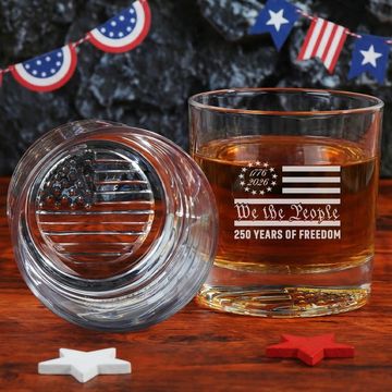 Discover Betsy Ross 250 Years of Freedom 1776 2026 Engraved Whiskey Glass