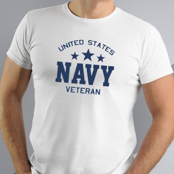 Discover United States Navy Veteran Embroidered T-Shirt