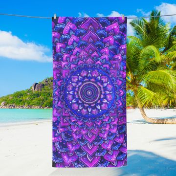 Discover Purple Mandala Bohemian Beach Towel