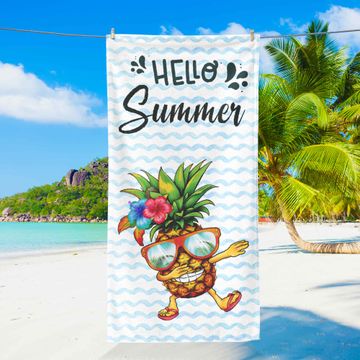Discover Funny Pineapple Hello Summer Aloha Hawaii Beach Towel