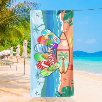 Discover Flip Flops Beach Towel Summer