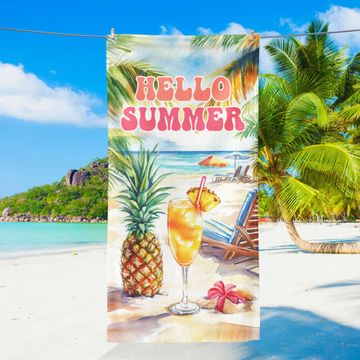 Discover Hello Summer Pineapple Beach Towel