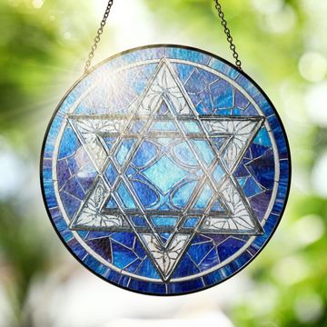 Discover Hanukkah Jewish Star Stained Glass Suncatcher