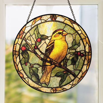 Discover Goldfinch Bird Birdwatching Stained Glass Suncatcher