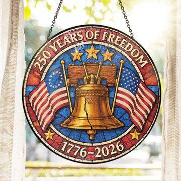 Discover 250 Years of Freedom Liberty Bell Stained Glass Suncatcher