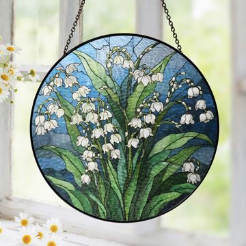 Discover Lily of Valley Flower Stained Glass Suncatcher