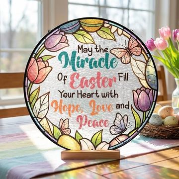 Discover Easter Quotes Stained Glass, Happy Easter Day Stained Glass Ornament