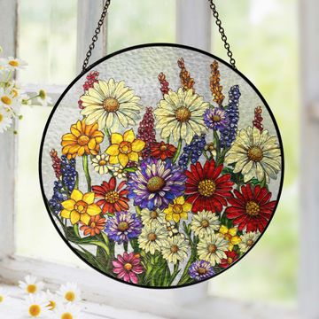 Discover Wildflowers Floral Stained Glass Suncatcher