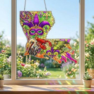 Discover Happy Mardi Gras Fleur De Lys Acrylic Suncatcher Hanging