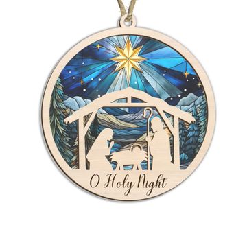 Discover Christmas Ornament, Oh Holy Night Nativity of Jesus Christmas Suncatcher Ornament