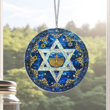 Discover Jewish Star of David Suncatcher - Acrylic Hanging Ornament for Christmas & Hanukkah - Unique Gift for Jewish Holidays