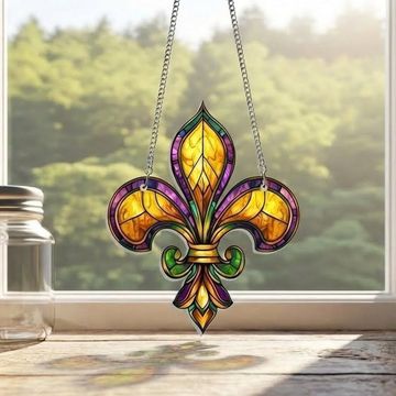 Discover Louisiana Fleur De Lis Suncatcher, Mardi Gras Fleur de Lis Acrylic Hanging Sign
