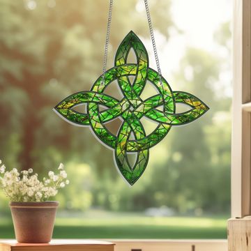 Discover Lucky Celtic Knot St. Patrick's Day Suncatcher Acrylic Hanging Sign