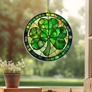 Discover Shamrock St. Patrick's Day Suncatcher Acrylic Hanging Sign