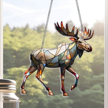 Discover Moose Suncatcher Acrylic Hanging Sign