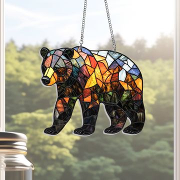 Discover Bear Wildlife Animal Suncatcher Acrylic Hanging
