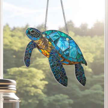 Discover Sea Turtle Acrylic Suncatcher Hanging Sign