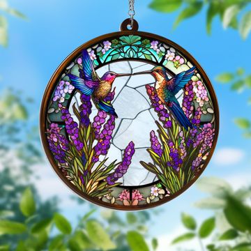 Discover Hummingbird 2 Layered Hanging Suncatcher  - Beautiful Gift for Nature Lovers & Home Decor